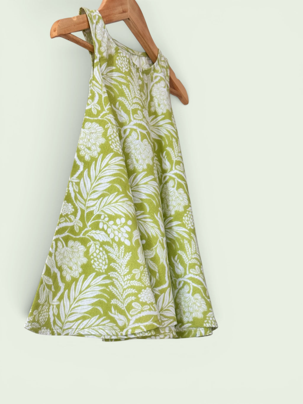 Girls Green Ikat Print Ethnic Kurti, Jacket & Tiered Palazzo Set