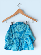 Girls Tropical Print Kantha Stitch Style Gathered Top