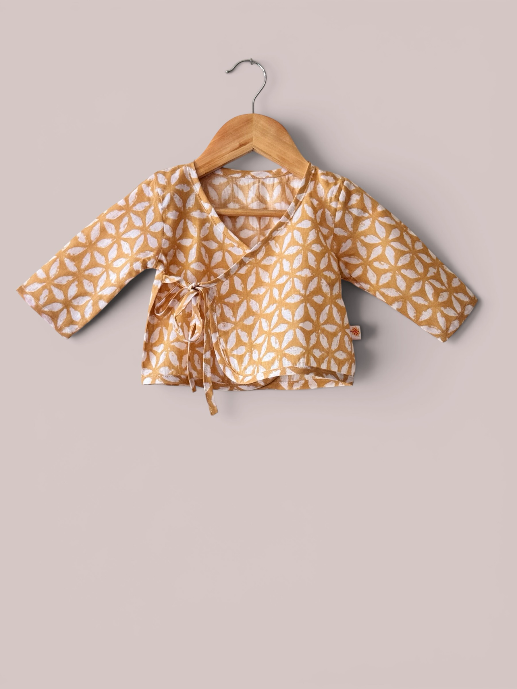 Unisex Geometric Print Cotton Angrakha Baby Set (Pack Of 2)