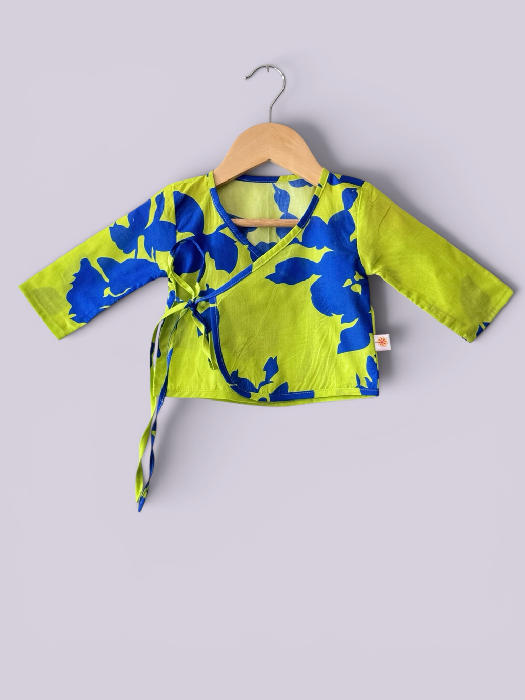 Unisex Floral Print Cotton Angrakha Baby Set (Pack Of 2)