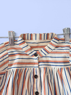 Girls Striped Top with Puffed Sleeves