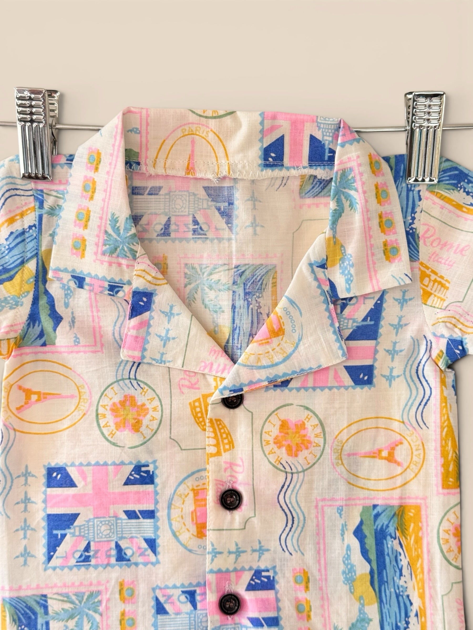 Boys Cutesy Printed 100% Linen Shirt