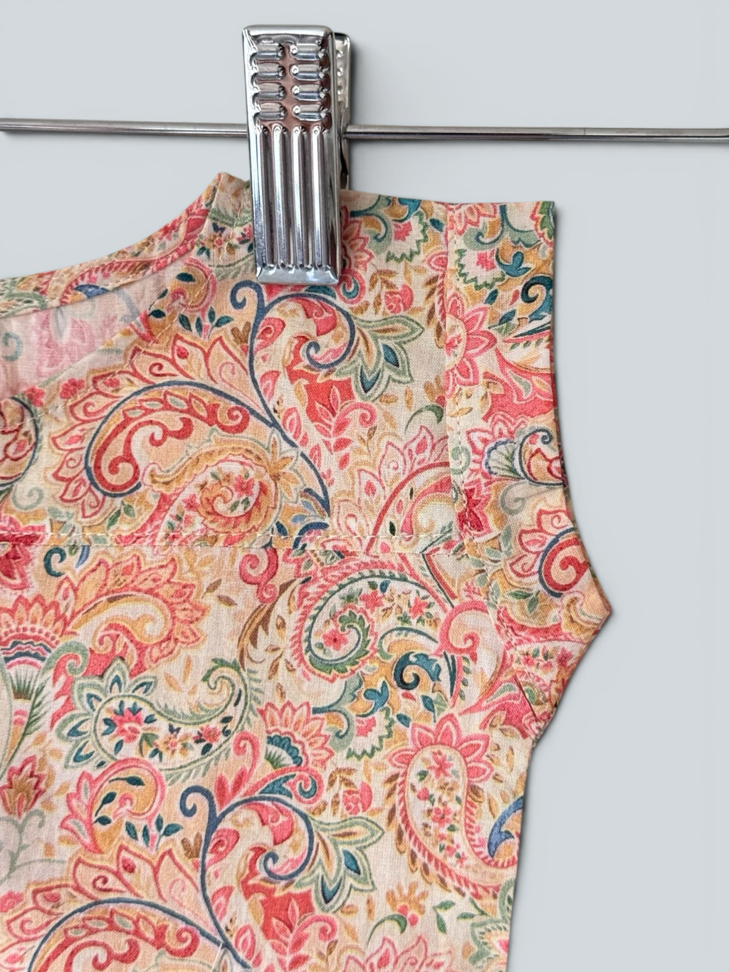 Boys Paisley Print Cotton Kurta Style Shirt