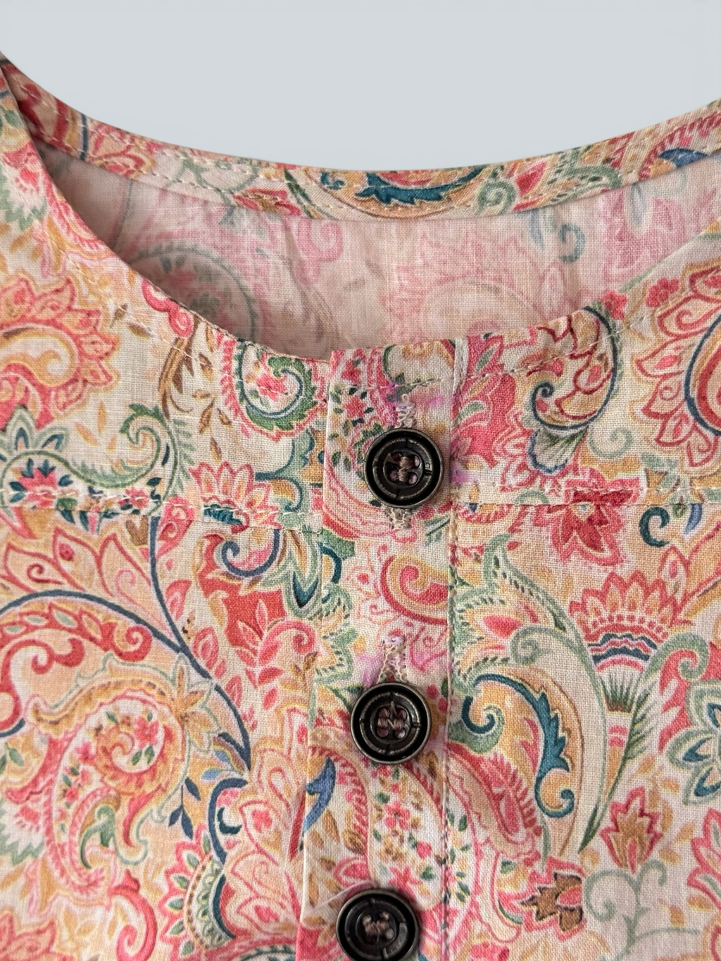Boys Paisley Print Cotton Kurta Style Shirt