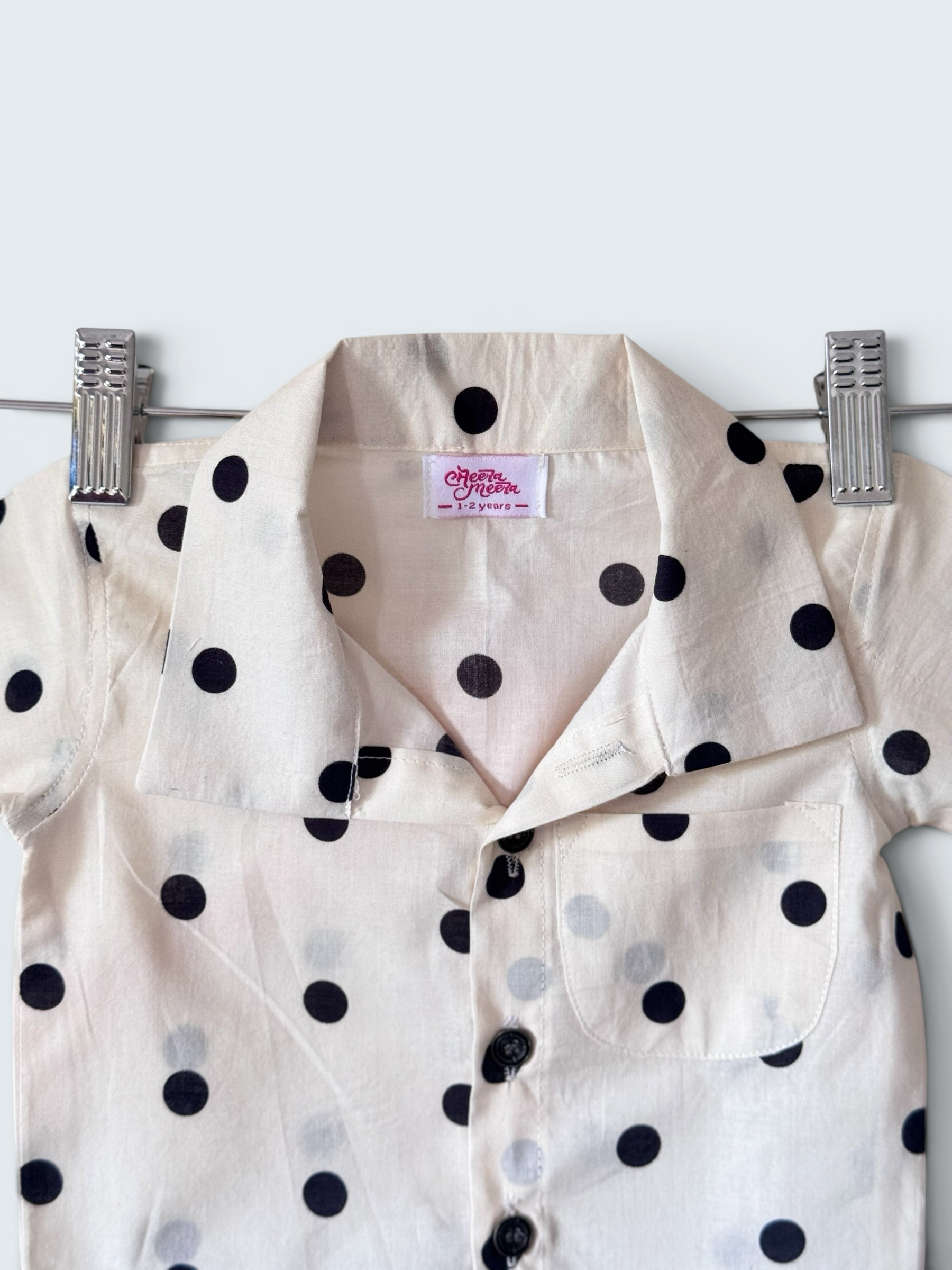 Boys Polka Dot Shirt and Shorts Cotton Set