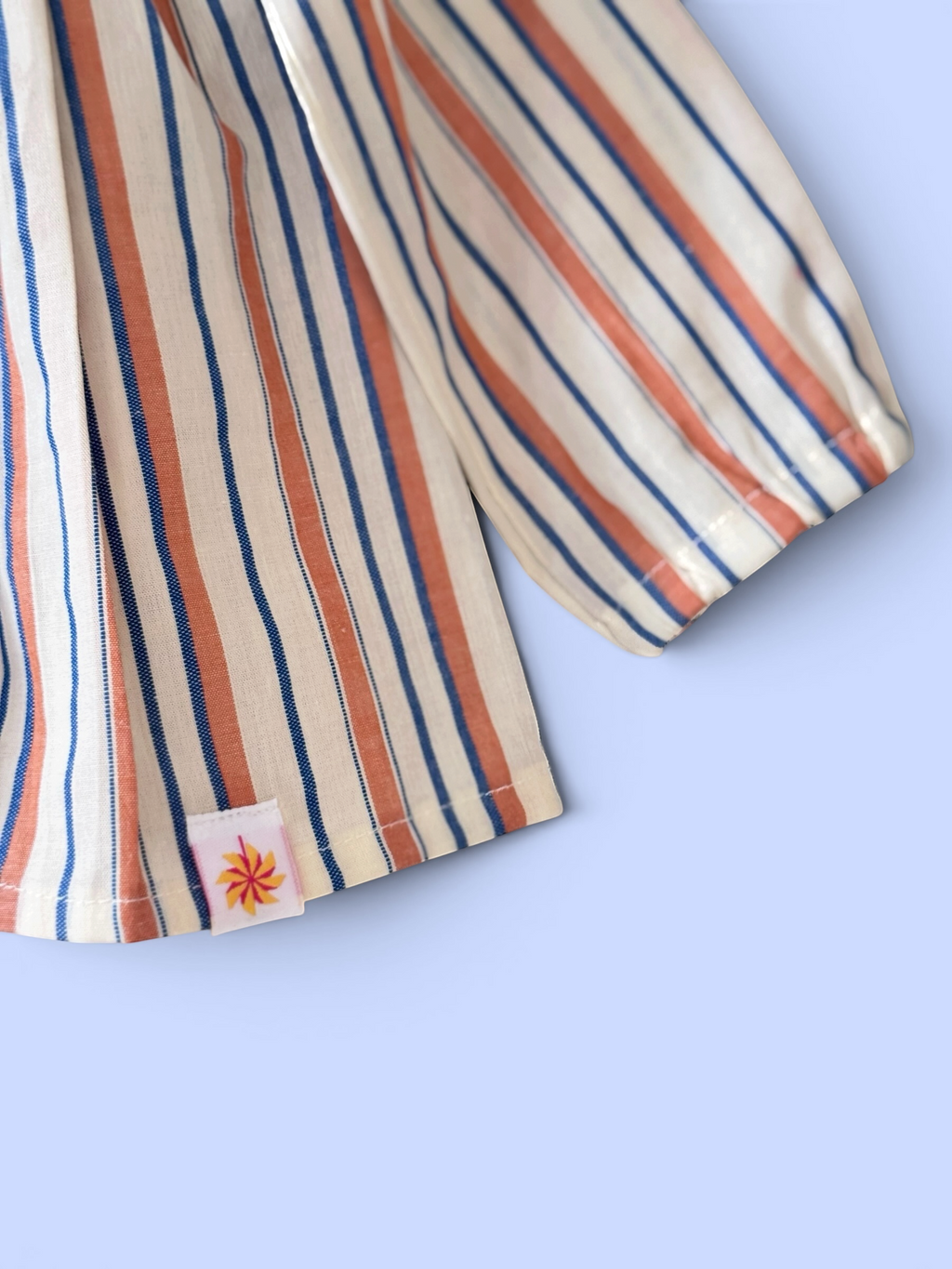 Girls Striped Top with Puffed Sleeves