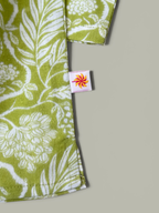 Boys Botanical Print Cotton Kurta & White Pajama Set