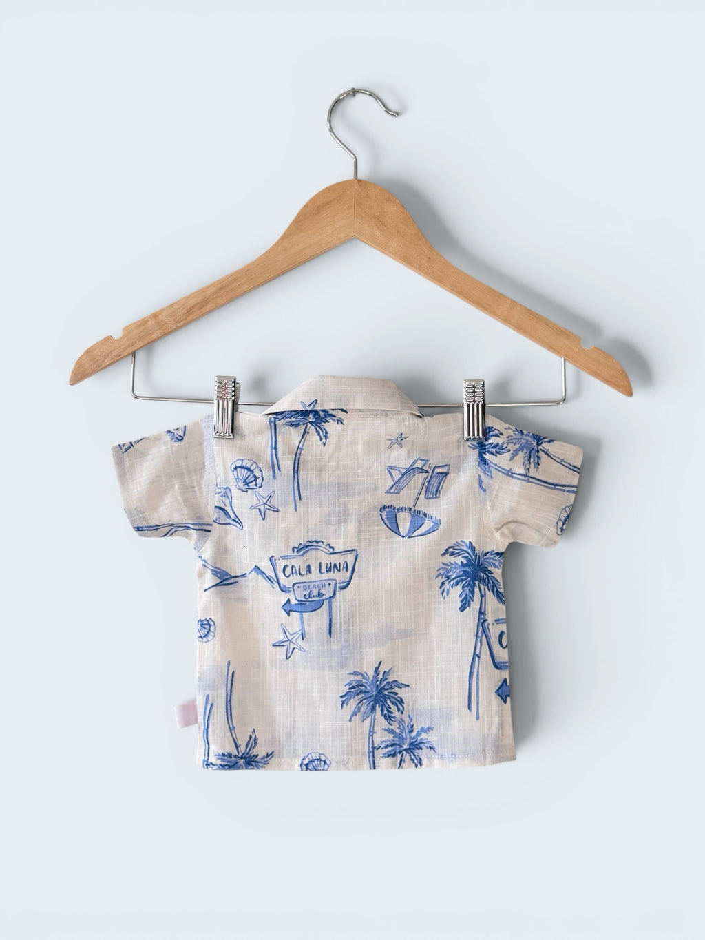Boys Marine Print 100% Linen Shirt