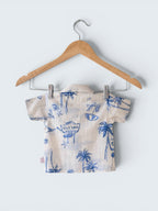 Boys Marine Print 100% Linen Shirt