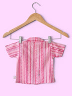 Boys baby Pink Vertical Stripes Cotton Shirt