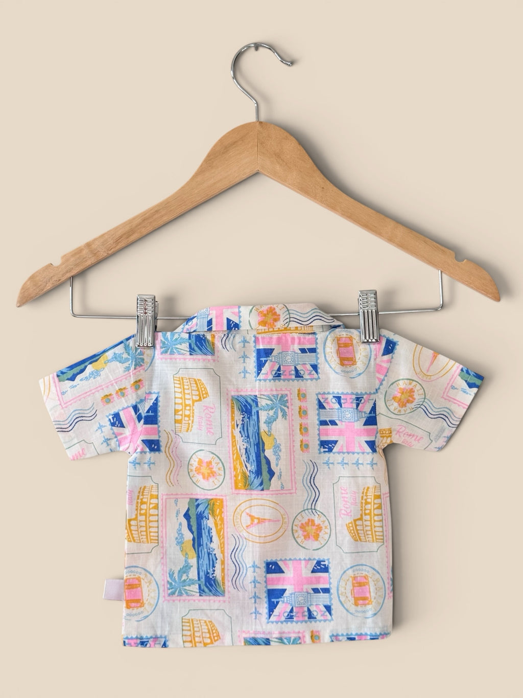 Boys Cutesy Printed 100% Linen Shirt