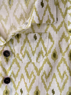 Boys Geometric Print Cotton Shirt With Double Collar
