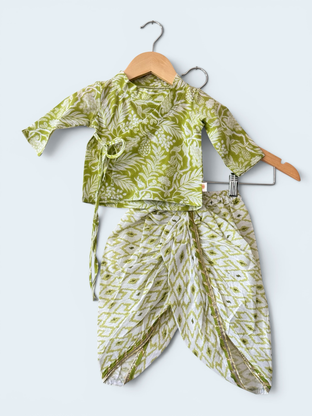 Boys Bandh Gala Angrakha Kurta & Contrast Dhoti Set