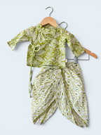Boys Bandh Gala Angrakha Kurta & Contrast Dhoti Set