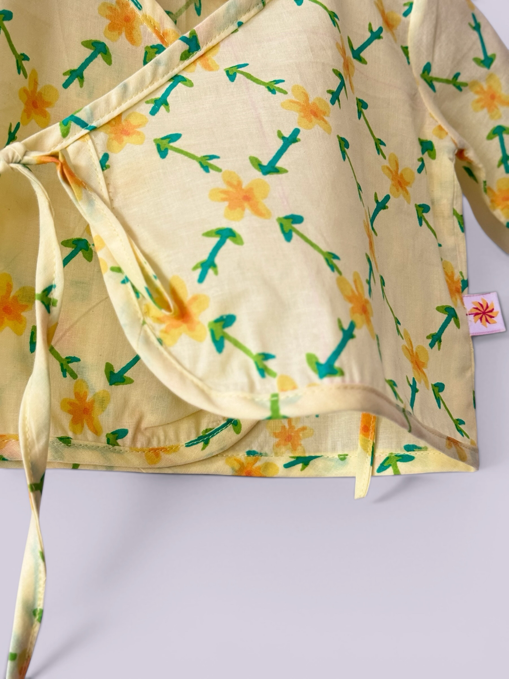 Unisex Floral Print Cotton Angrakha Baby Set (Pack Of 2)